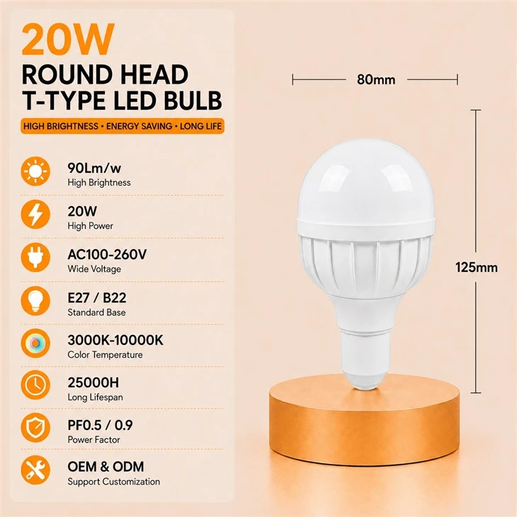 Rounded Tip T Shape LED Bulb suppliers